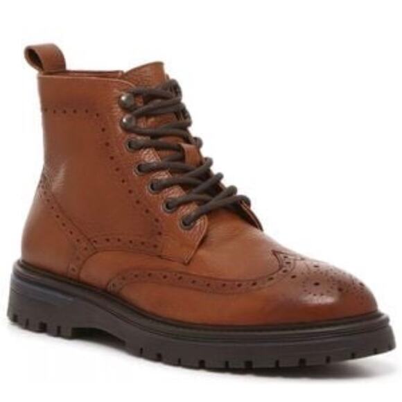 Vince Camuto Men's 9 Namid Leather Boot Cognac Preppy Casual - Picture 1 of 13